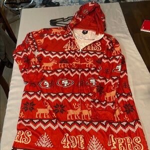 NFL Red and White Cozy Holiday Sweater Onsie JP-104